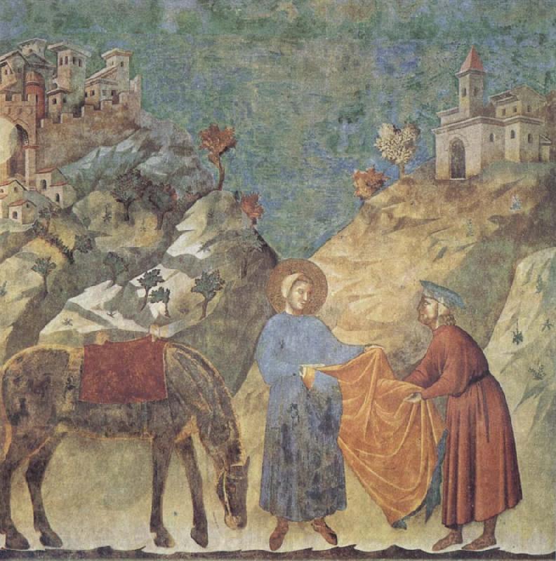GIOTTO di Bondone St Francis Giving his Cloak to a Poor Man Spain oil painting art